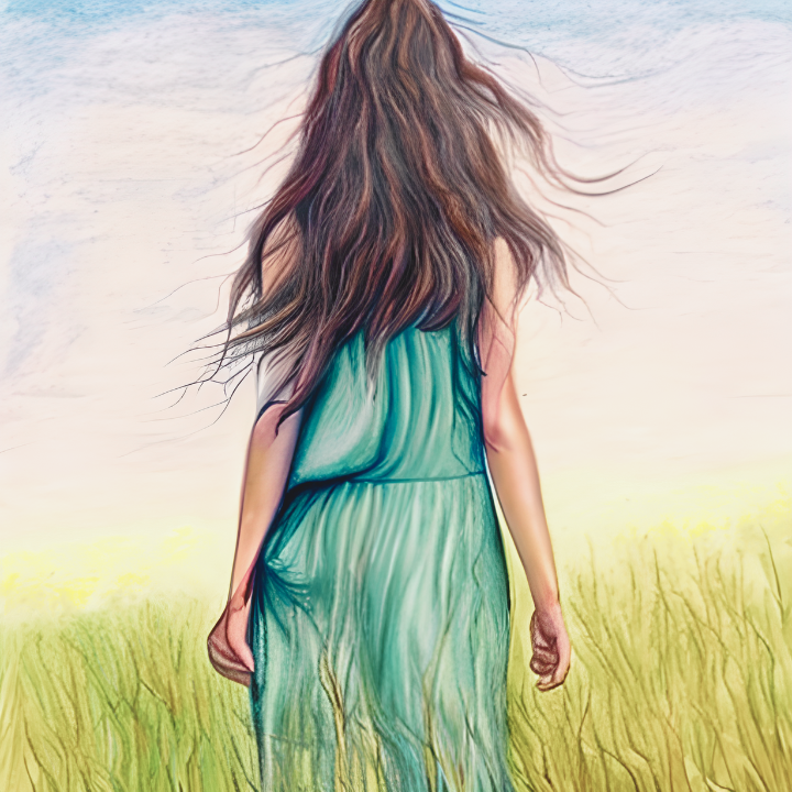 watercolor woman walking nature inspired creativity